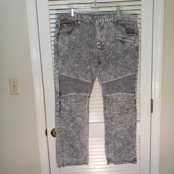 Eight 732 Jeans 8732 Tag Size 42X34 (Measures 42X31) Acid Wash Gray Denim - Picture 1 of 16